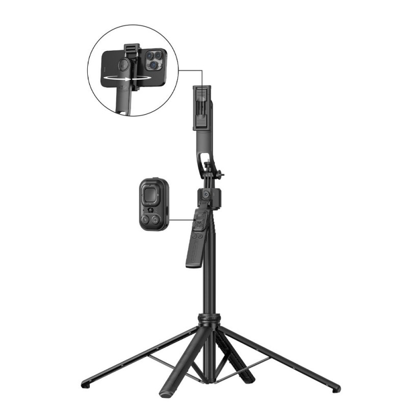 TNB INTRIPODCAM Τρίποδο-Selfie Stick Παρακολούθησης Προσώπου 360° και τηλεχειριστήριο (010078)