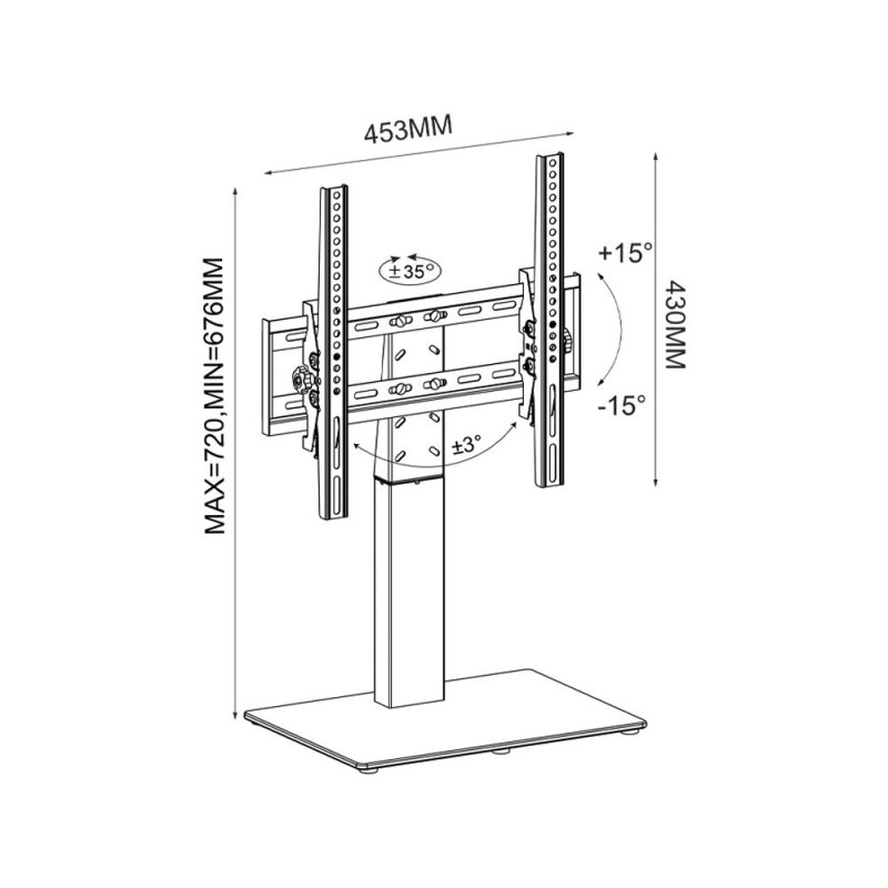 Telco MD4202 Επιτραπέζια Βάση τηλεόρασης ώς 65'' έως 35Kg  (050091)