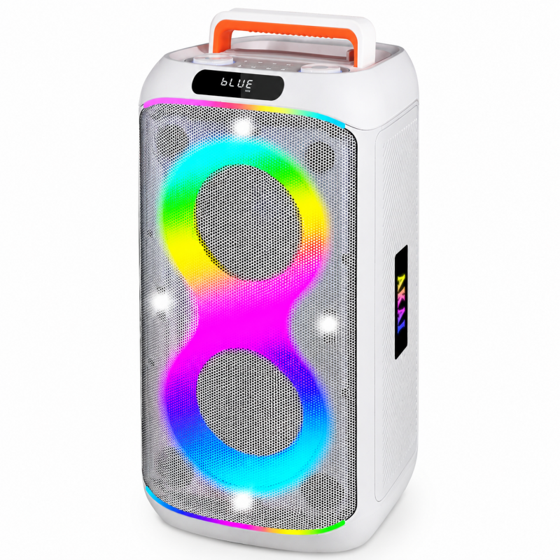 Akai Sonic X10 Φορητό Ηχείο 75W με Bluetooth 5.3, FM, TWS & Ασύρματο Μικρόφωνο, Λευκό (110583-0046)