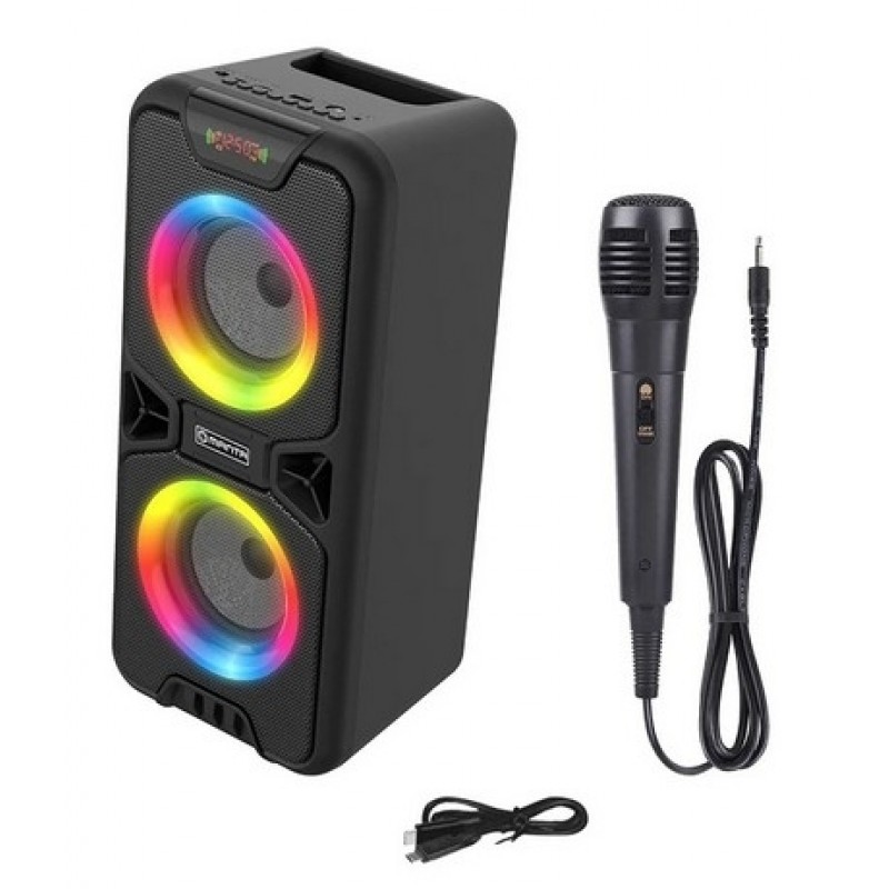 Manta SPK816 Karaoke με Ενσύρματο Μικρόφωνο, Bluetooth, Ραδιόφωνο FM, USB, SD, AUX-in