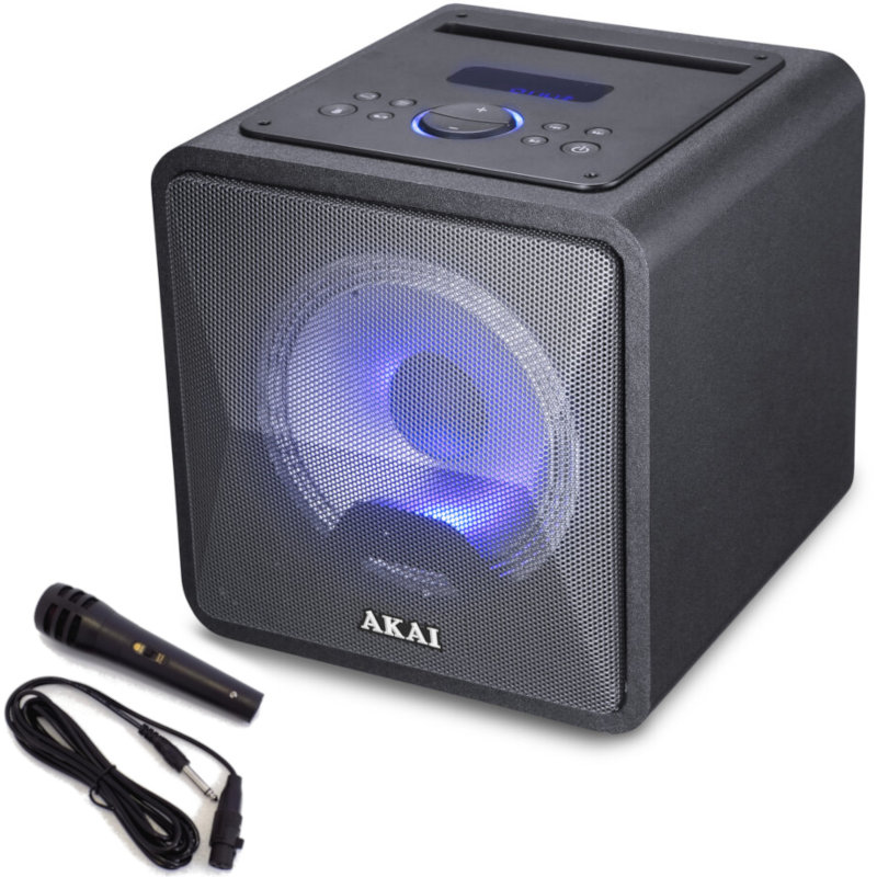 Akai ABTS-B6 Φορητό Ηχείο Bluetooth Karaoke με USB, LED, micro SD και Ενσ. Μικρόφων 20W