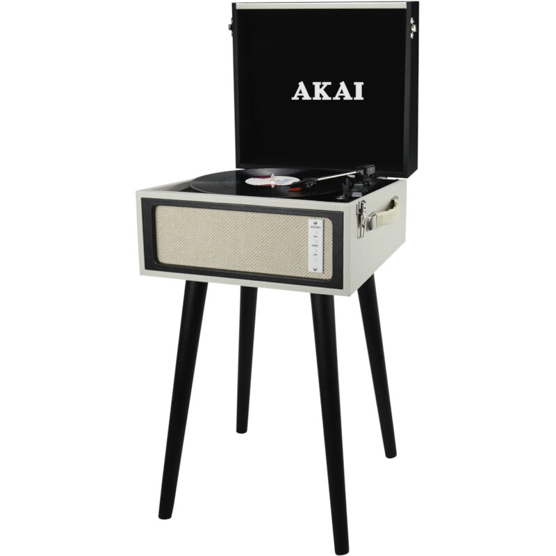Akai ATT-100 BT Πικάπ βαλίτσα με πόδια με Bluetooth in/out, εγγραφή και αναπαραγωγή από USB / κάρτα SD, Aux-In και ενσωματωμένα ηχεία 16 W