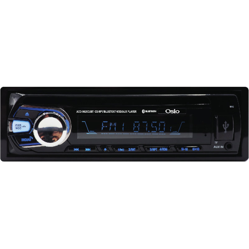 Osio ACO-5625CUBT Ηχοσύστημα Αυτοκινήτου με Οθόνη LCD,USB, Bluetooth A2DP, CD Player ,AUX και SD, MP3 και WMA 4 x 45W