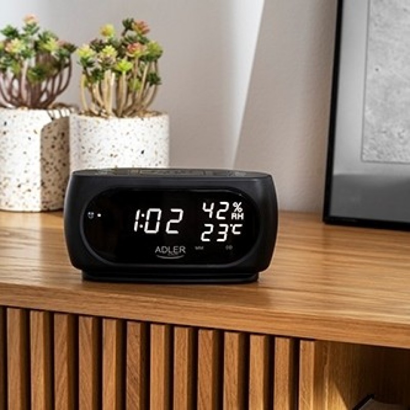 Adler AD-1186 Ψηφιακό Ρολόι- Ξυπνητήρι με Ψηφιακό Θερμόμετρο-Υγρόμετρο 