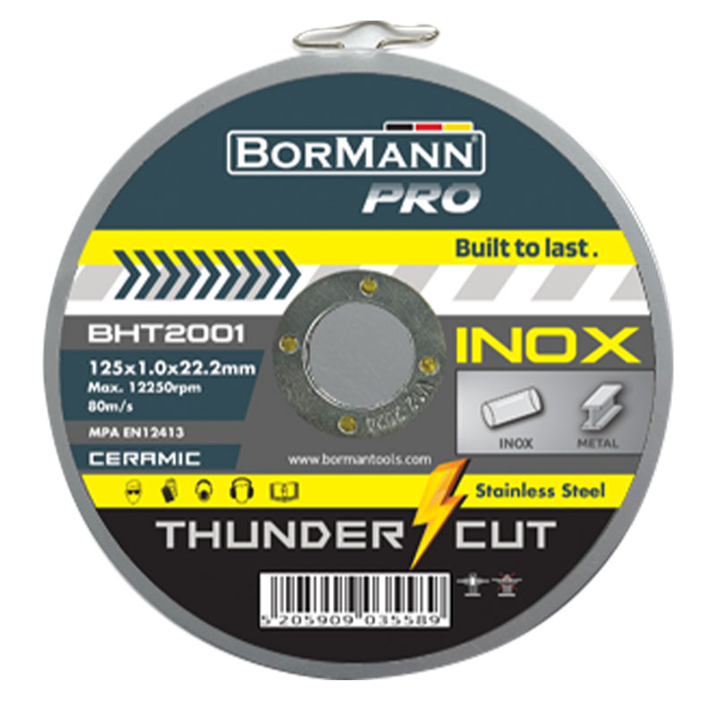 Bormann BHT2001-D Δίσκος Κοπής Thunder Cut Inox Extra Long Ceramic Φ125x1mm 10τμχ (035732)