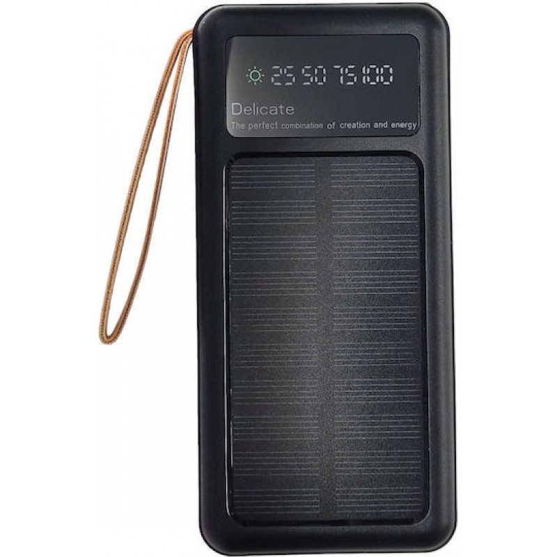Powerbank με ηλιακό πάνελ, 4in1, 10.000mah, Y179, Black (810385)