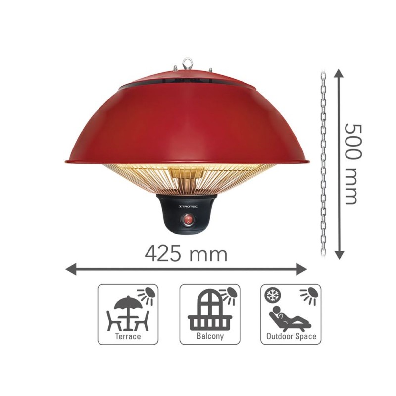 Trotec 170056 Θερμαντήρας Υπέρυθρων οροφής Εξωτερικού Χώρου IR510SC 1500W IP34