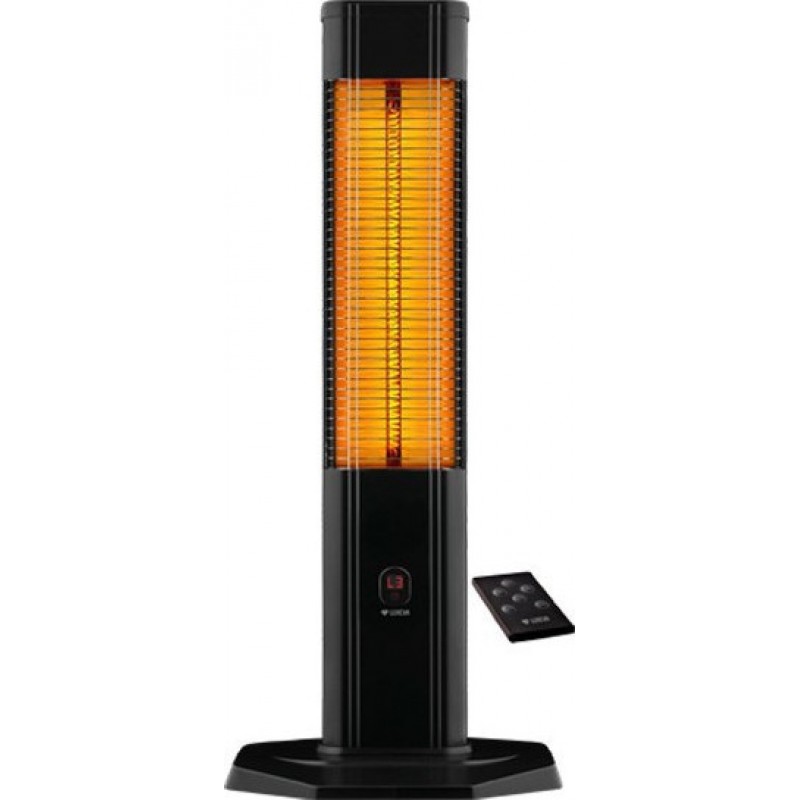 Luxeva LXV-2000VR Επιδαπέδια Θερμάστρα Carbon με Τηλεχειριστήριο και Θερμοστάτη Μαύρο 2000W