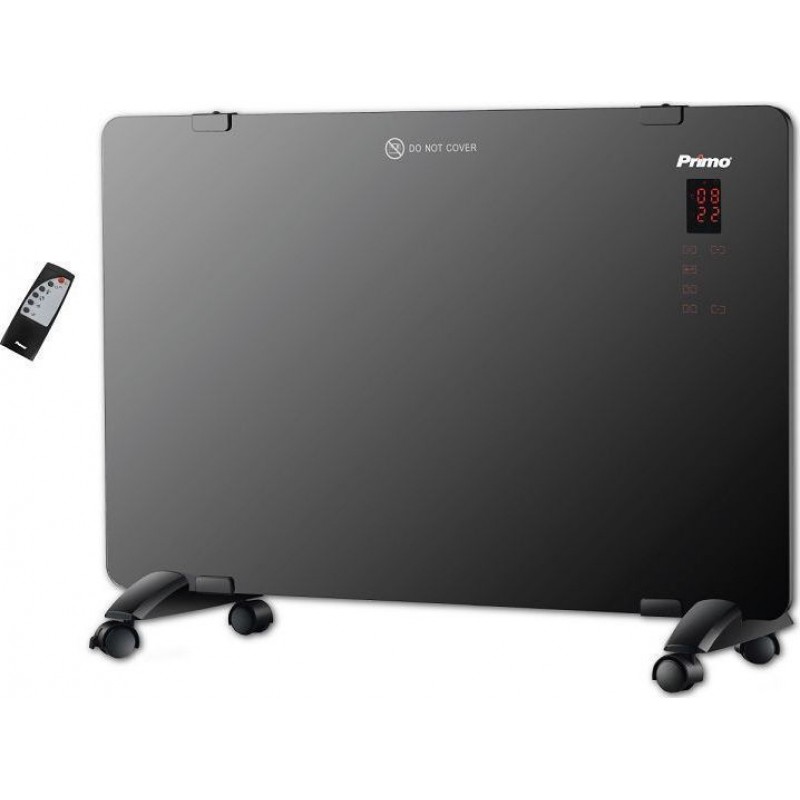 Primo PRPH-81025 Γυάλινος Θερμοπομπός Μαύρος 2000W με Τηλεχειριστήριο (810025)