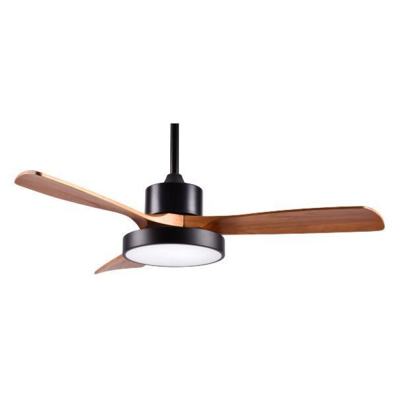 Eurolamp 300-25040 Ανεμιστήρας Οροφής με Led Φως και Κοντρόλ με DC Μοτερ Φ122  35W Mαύρο και Ξύλο