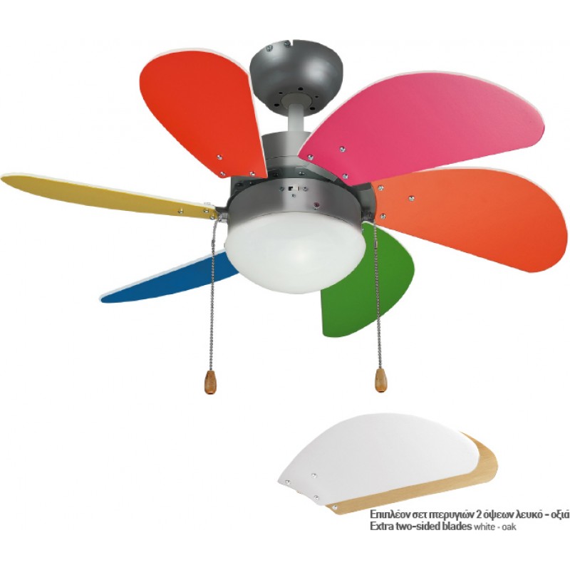 Gruppe J36009-XY-1L Ανεμιστήρας Οροφής με Φως, 3 Ταχύτητες και Έξτρα Σετ Πτερυγίων