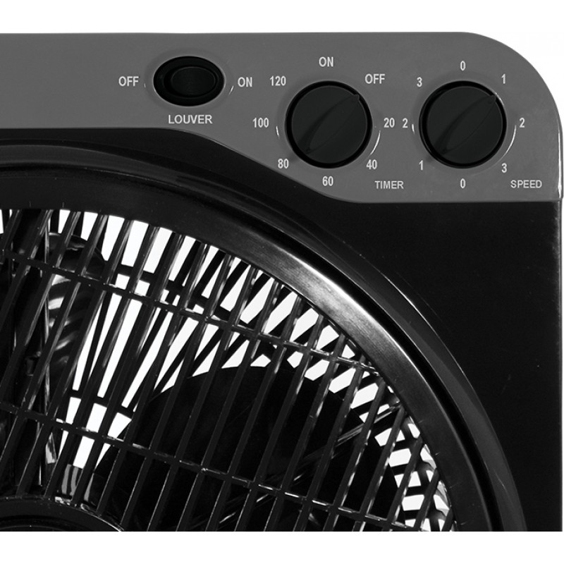 Gruppe KYT-12DII-BL Ανεμιστήρας Box Fan με 3 Ταχύτητες Λειτουργίας 30cm 60W Μαύρο