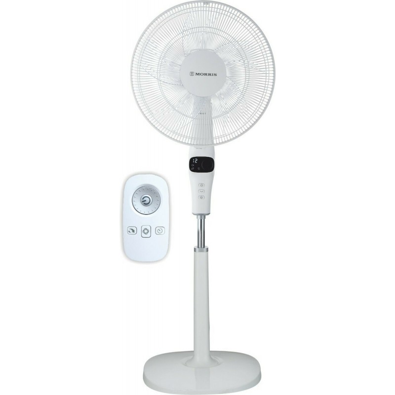 Morris MFS-16239 Ανεμιστήρας Ορθοστάτης με Τηλεχειριστήριο 41cm 30W Λευκό