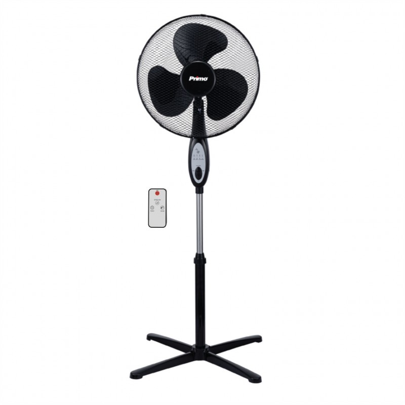 PRIMO PRSF- 80624 Ανεμιστήρας Ορθοστάτης με τηλεχειριστήριο 40cm 50W  Mαύρος (800624)