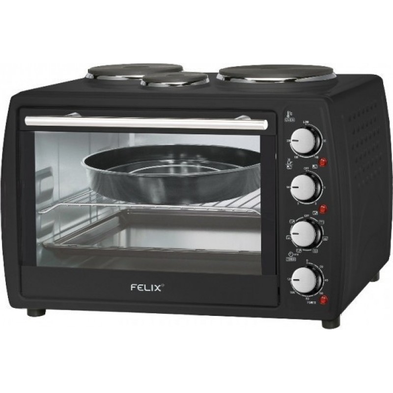 Felix FXO 4504BK Φούρνος 45L με 3 εστίες 3300W 