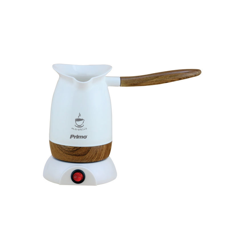 Primo PRCP-40380 Ηλεκτρικό Μπρίκι Καφέ 220ml 800W Λευκό/Wooden (400380)