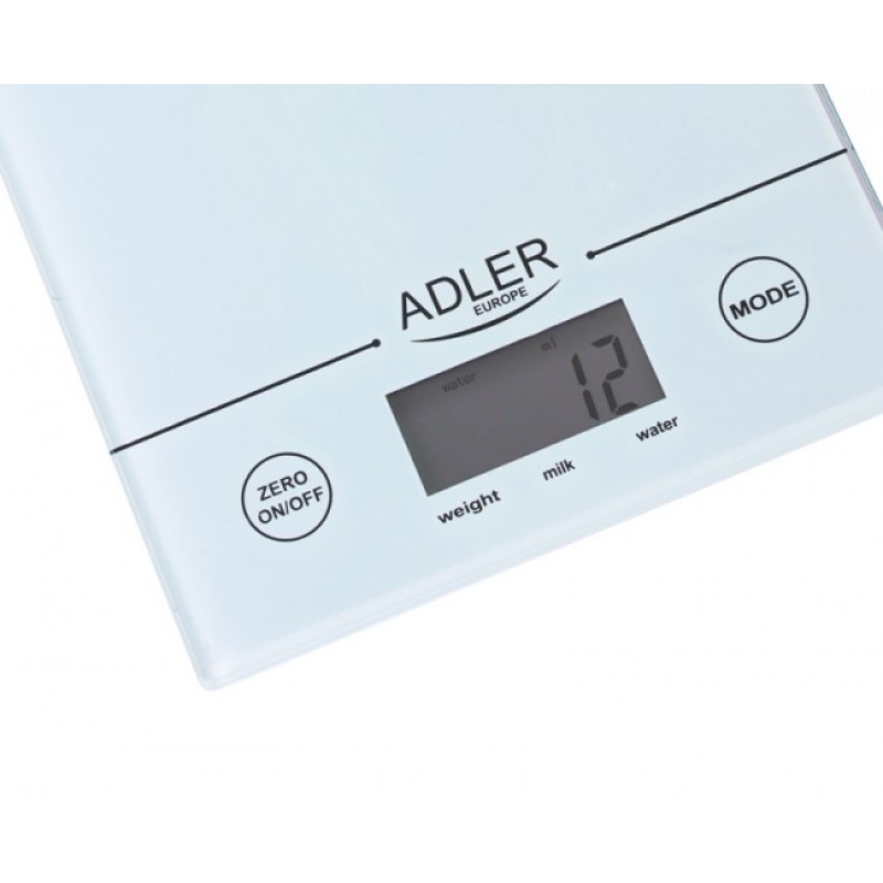 ADLER AD-3138W Ψηφιακή ζυγαριά κουζίνας έως 5kg White 