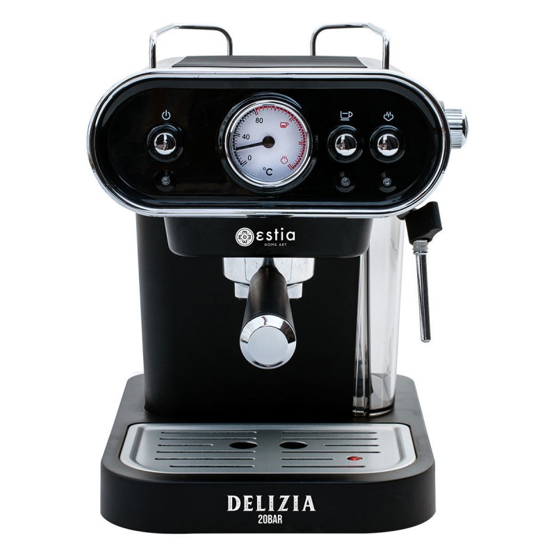 Estia Delizia Μηχανή Espresso Πίεσης 20bar 1050W Μαύρη (06-11871)