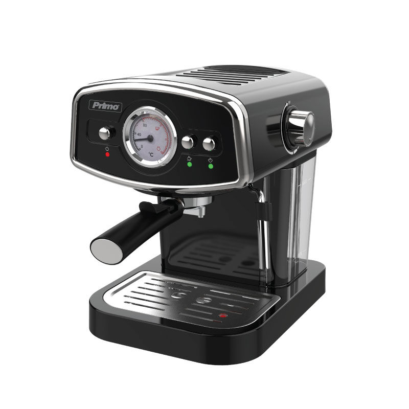 Primo PREM-40311 Μηχανή Καφέ Espresso με Αναλογικό Καντράν Θερμοκρασίας 19bar 1050W Μαύρη (400311)