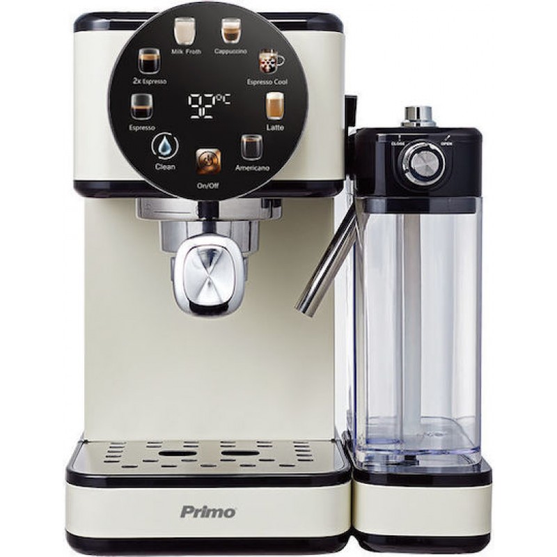 Primo PREM-40577 Μηχανή Espresso+Milk frother  3σε1 Hot&Cold 20Bar Digital Ιβουάρ (400577)
