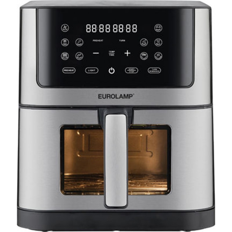 EUROLAMP 300-70041 Φριτέζα Αέρος με Αποσπώμενο Κάδο & Παράθυραο 8L 1800W Μαύρη (300-70041)
