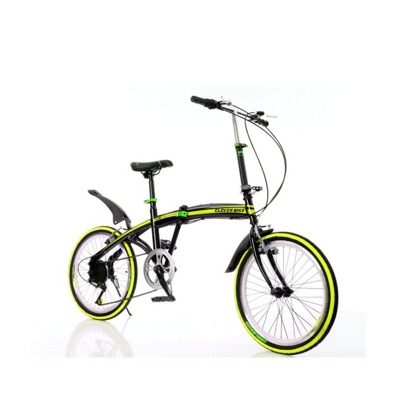 Clever Bike V2 Αεροδυναμικό Έξυπνο Σπαστό Ποδήλατο Κίτρινο-Μαύρο (090017)