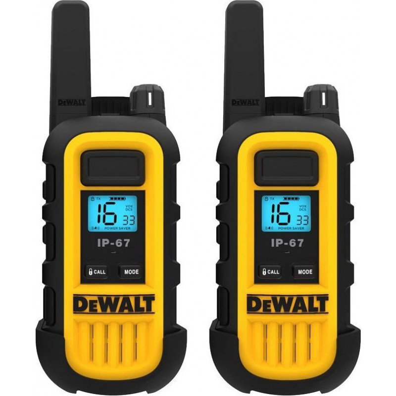 Dewalt DXPMR-300 Σετ Walkie Talkie 16 Καναλιών με ΙΡ67 8km Κίτρινο 
