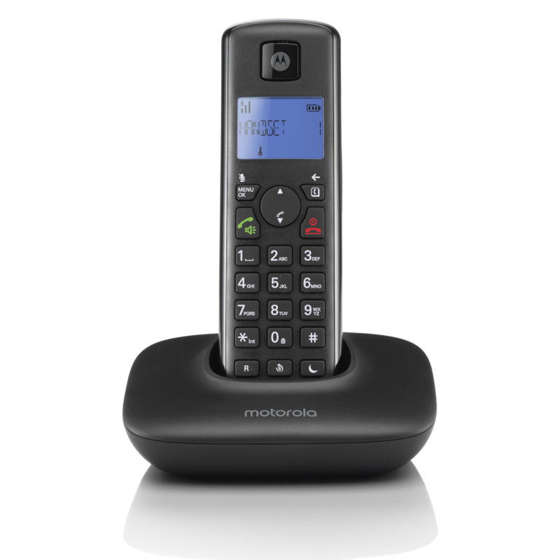 Motorola T401+ Ασύρματο Τηλέφωνο με Ανοιχτή Ακρόαση, Φραγή Αριθμών και Do Not Disturb Μαύρο