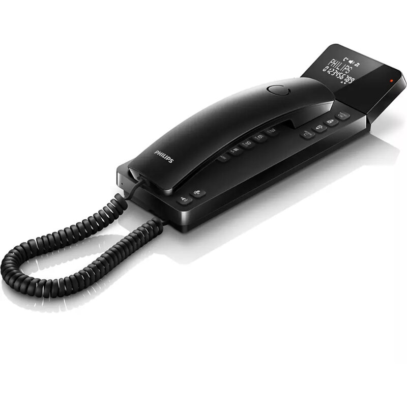 Philips M110B/GRS Μαύρο Ενσύρματο Τηλέφωνο Γόνδολα με Οθόνη και Ανοιχτή Ακρόαση Συμβατό με Ακουστικά Βαρηκοΐας