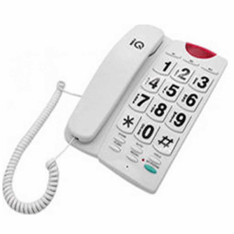 IQ DT-836BB Ενσύρματο Τηλέφωνο με Μεγάλα Πλήκτρα Λευκό