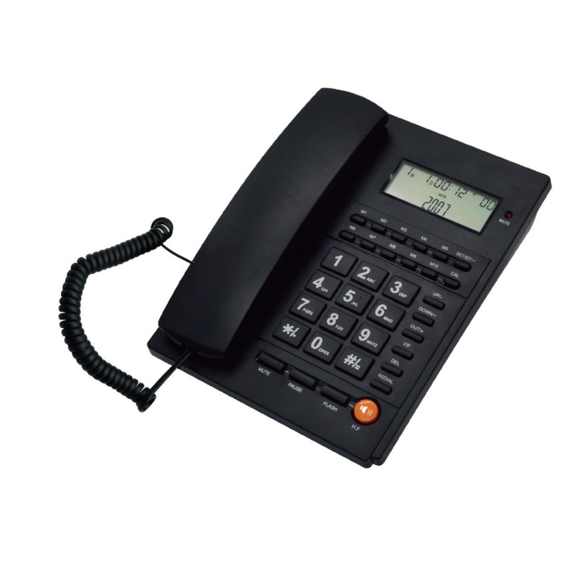 Telco ΤΜ-PA117 Ενσύρματο Τηλέφωνο με Οθόνη LCD και 10 Μνήμες Άμεσης Κλήσης Μαύρο (010033)