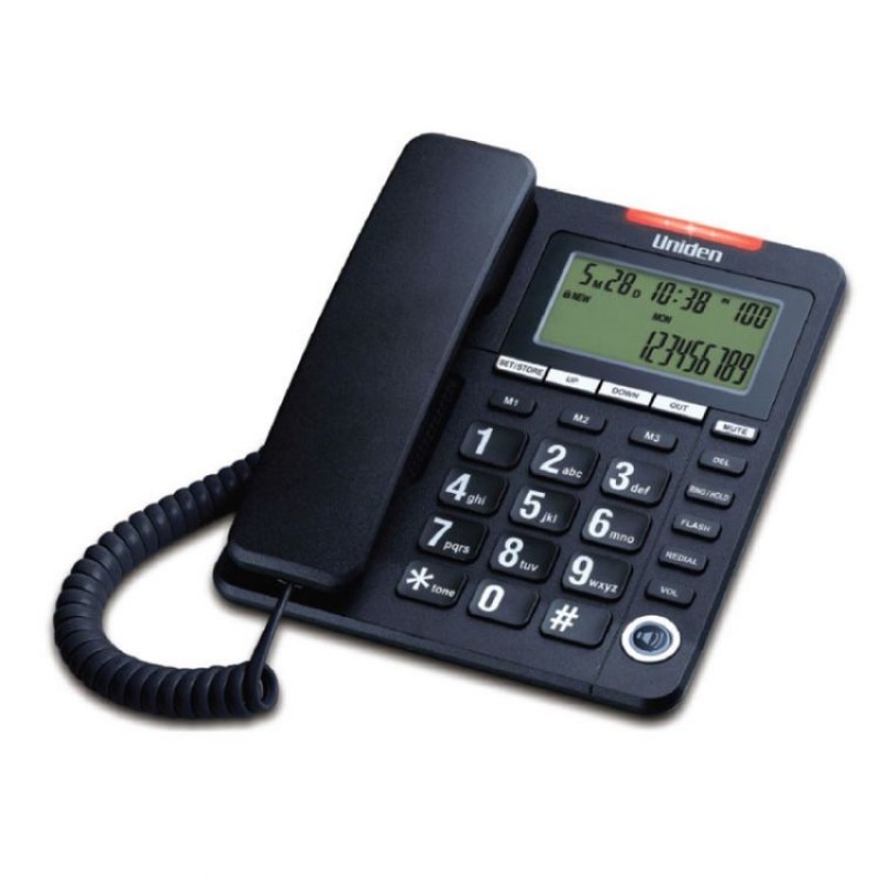 UNIDEN AS7408 Τηλέφωνο Επιτραπέζιο με Οθόνη Μαύρο (200260)