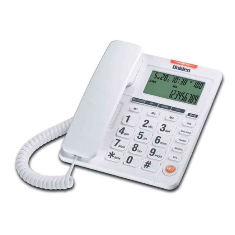  UNIDEN AS 7408 Τηλέφωνο Επιτραπέζιο με Οθόνη Λευκό (200261)