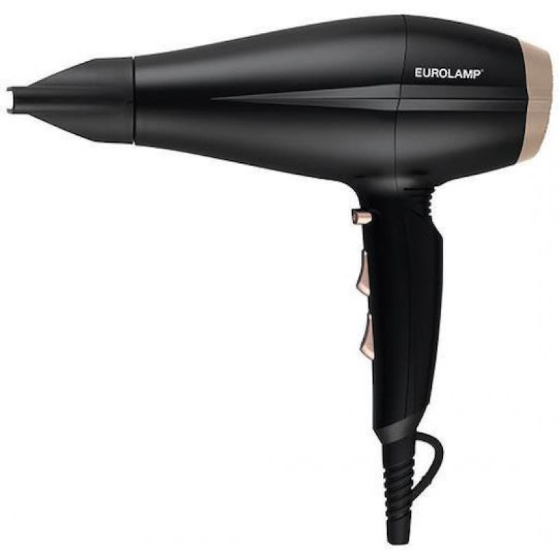 EUROLAMP 300-70042 Πιστολακι Μαλλιών με  Ακροφύσιο & Φυσούνα 2200W  Μαύρο (300-70042)
